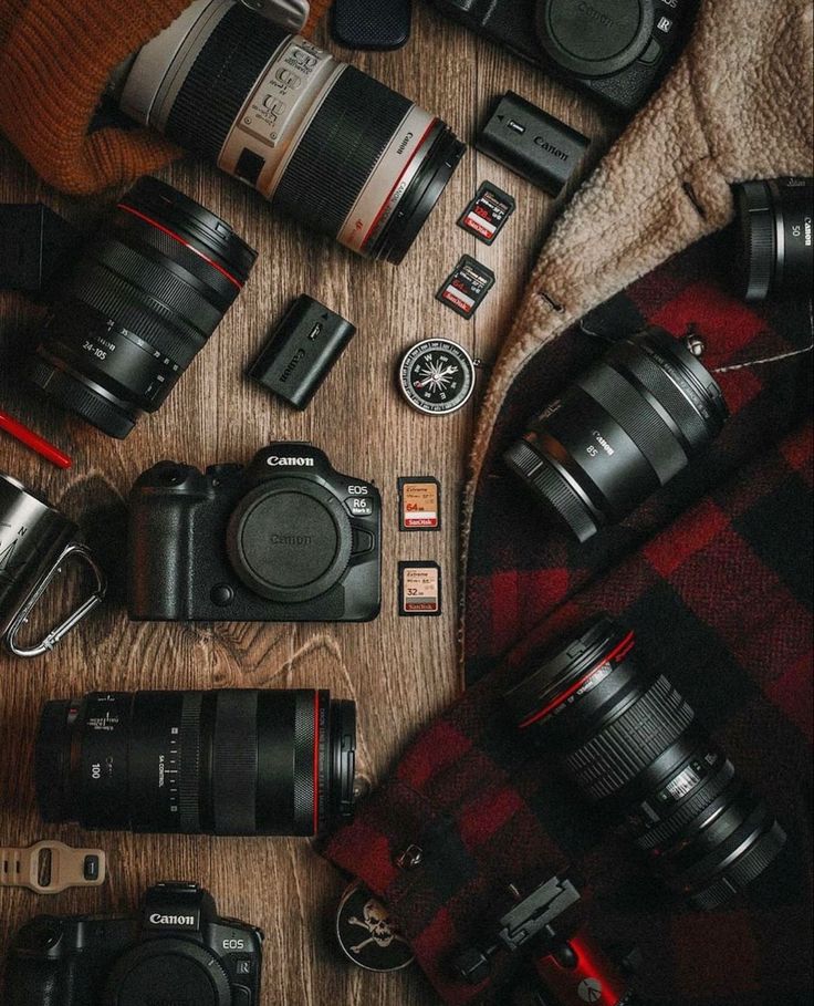 Professional camera lenses and photography equipment